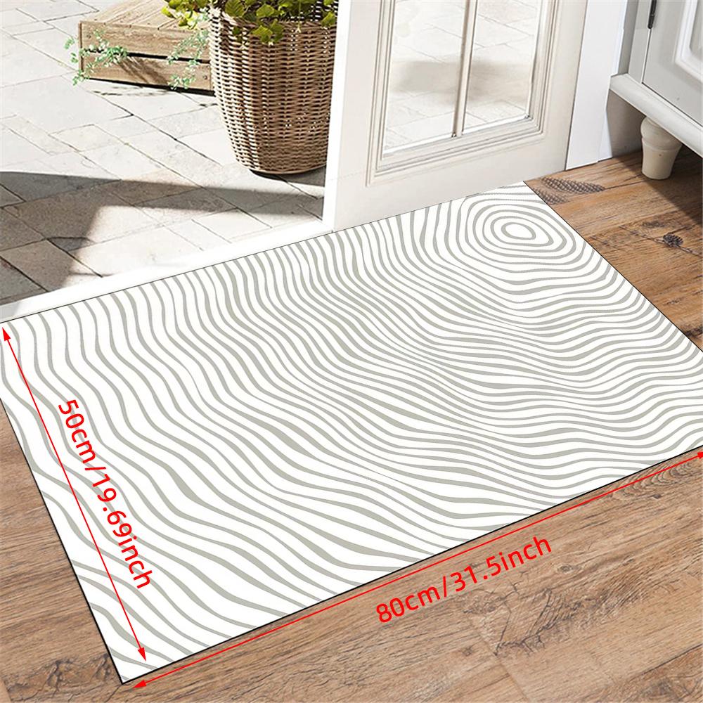 1 Pc 1cm Thickened Abstract Wood Grain Pattern Door Mat Soft Flannel Entrance Door Mat for Home Decor Anti-Slip Carpet Absorb Water Kitchen Bath Mat
