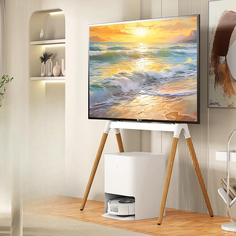 Art TV Stand Living Room Bedroom Solid Wood Stands Suitable for 32-86 Inch Screens Floor-standing Brackets Mobile Cart
