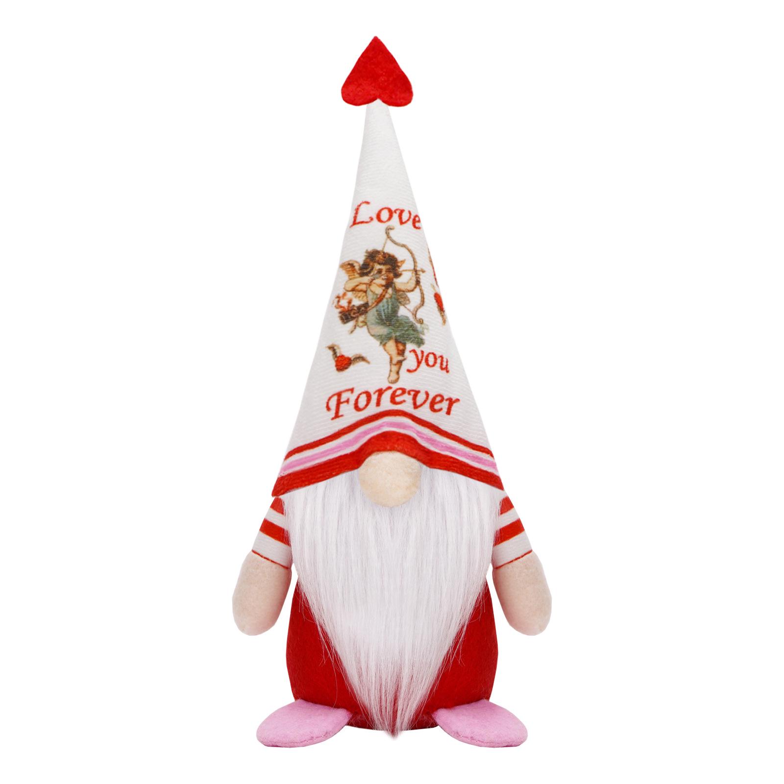 Valentine s Faceless Cupid & Rudolph Figurine Set