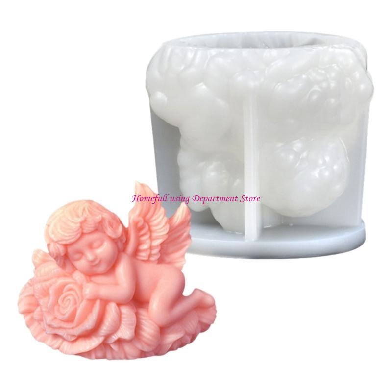 Geflügelter Baby-Statue Silikonform für Kerzen- und Seifenherstellung Silikonformen für handgemachtes Valentinstagsgeschenk