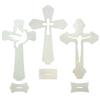 24PCS Wooden Crosses Standing Candlestick Projection Jesus Crucifix Christian Baptism Table Centerpieces First Communion Decor