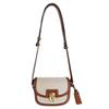 Saddle Bag Women'S Contrasting Color Shoulder Messenger Canvas Bag Niche Design Popular Underarm Women'S Bag