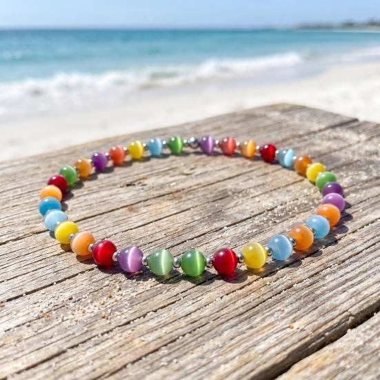 Gioielli con Perline che Cambiano Colore, Collana con Perline Colorate Reattive ai Raggi UV, Collana Braccialetto con Perline Dopamina, Accessorio Estivo da Spiaggia, Regalo Gioiello per le Vacanze