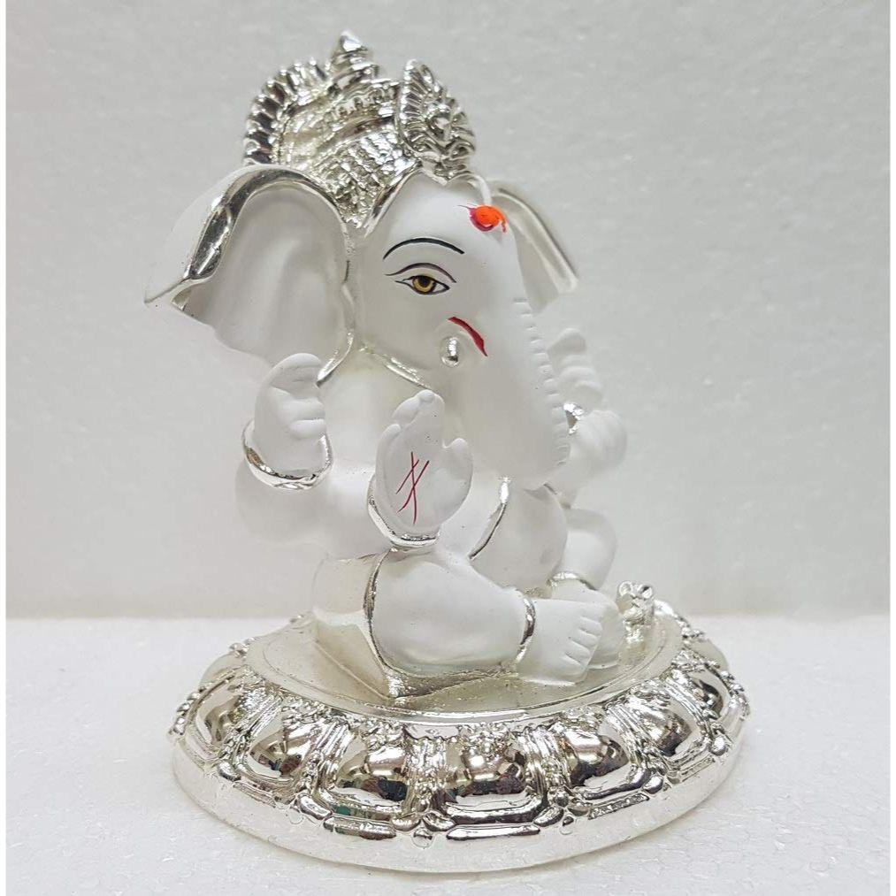 Ceramic Ganesh Idol For Car Dashboard Ganesha Murti Ganpati Idol For Home Decor Puja Lord Ganesh Statue Gift