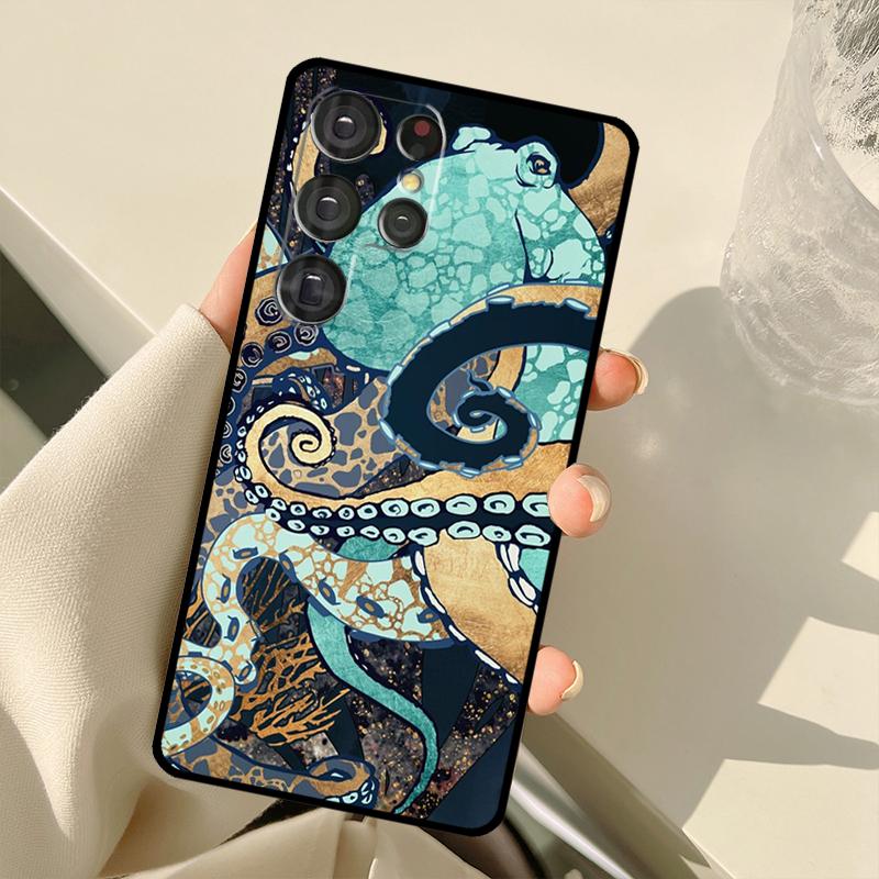 Octopus Ocean Aesthetic Case For Samsung Galaxy S23 S22 S21 Ultra Note 20 S8 S9 S10 Note 10 Plus S20 FE S21 FE Cover
