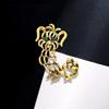 Alloy Lapel Pin DIY Gift Golden Chic Ladies Male Scarf Clothing Badge Jewelry Accessories