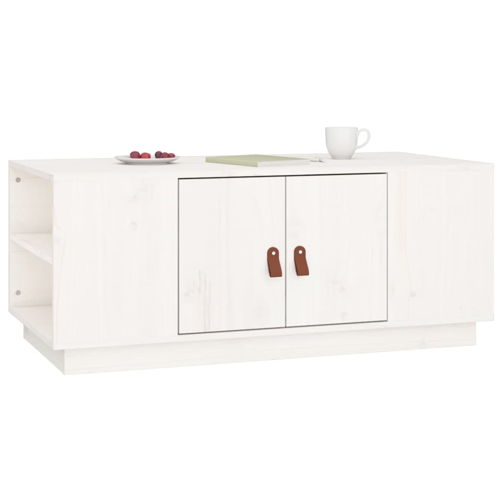 Vidaxl Coffee Table, White, 100X50X41 Cm, Solid Pine Wood