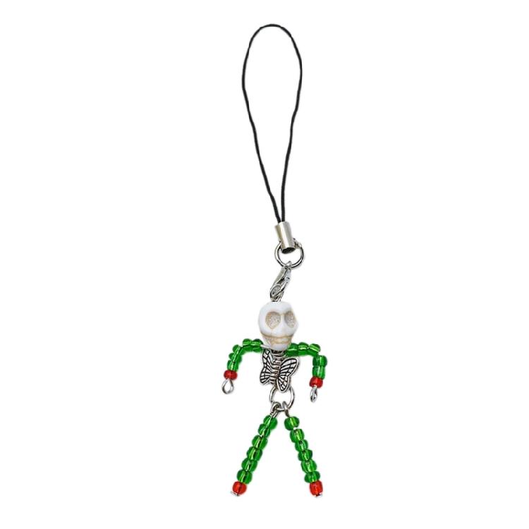 

Acrylic Bead Skull Charm Pendant Chain Hanging Decoration for Keys Bag Purse 1 зелёный
