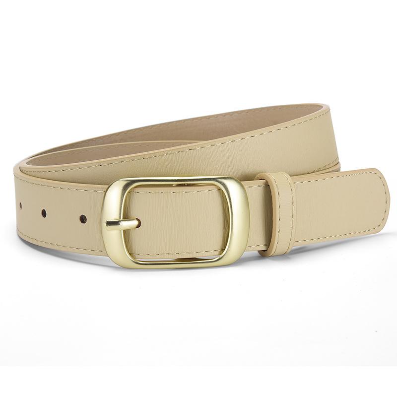

New Minimalist and Fashionable Women s Belt with Temperament White Belt Casual Pants Jeans Women s Decorative Belt 105CM бежевый