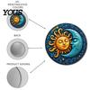 Modern Boho Wall Ornament Sun And Moon Art, 8Inch Round Metal Sign, Vintage Hanging Decoration for Home Living Room Bedroom Entrance Decor Retro Art