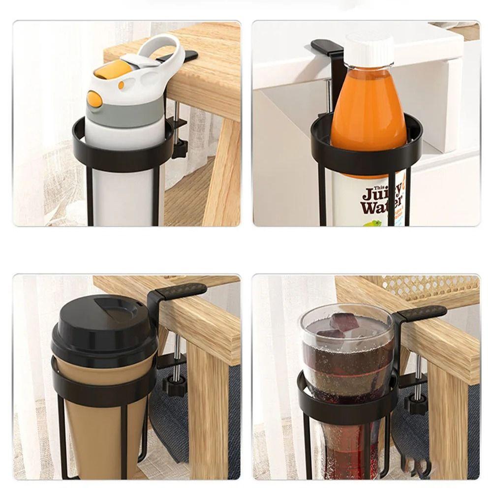 Metal Desktop Mug Rack 2 In 1 Cup Hanging Storage Holder Mug Floating Shelves  Office Accessories