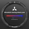 Auto Koolstofvezel Leer Stuurwielhoes Voor Mitsubishi RALLIART ASX Colt Eclipse Galant LANCER EX OUTLANDER Pajero Triton