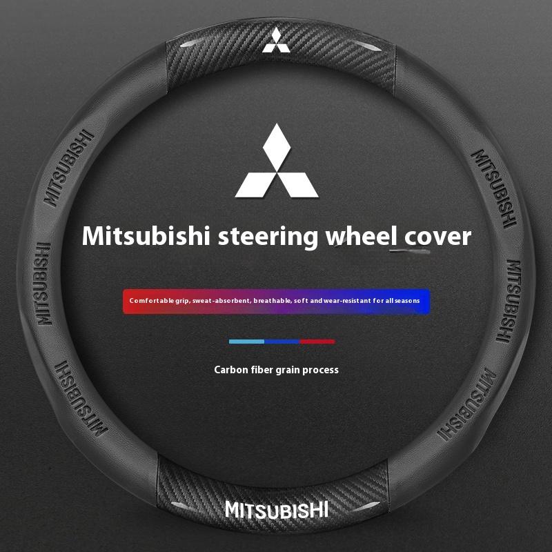 Auto Koolstofvezel Leer Stuurwielhoes Voor Mitsubishi RALLIART ASX Colt Eclipse Galant LANCER EX OUTLANDER Pajero Triton