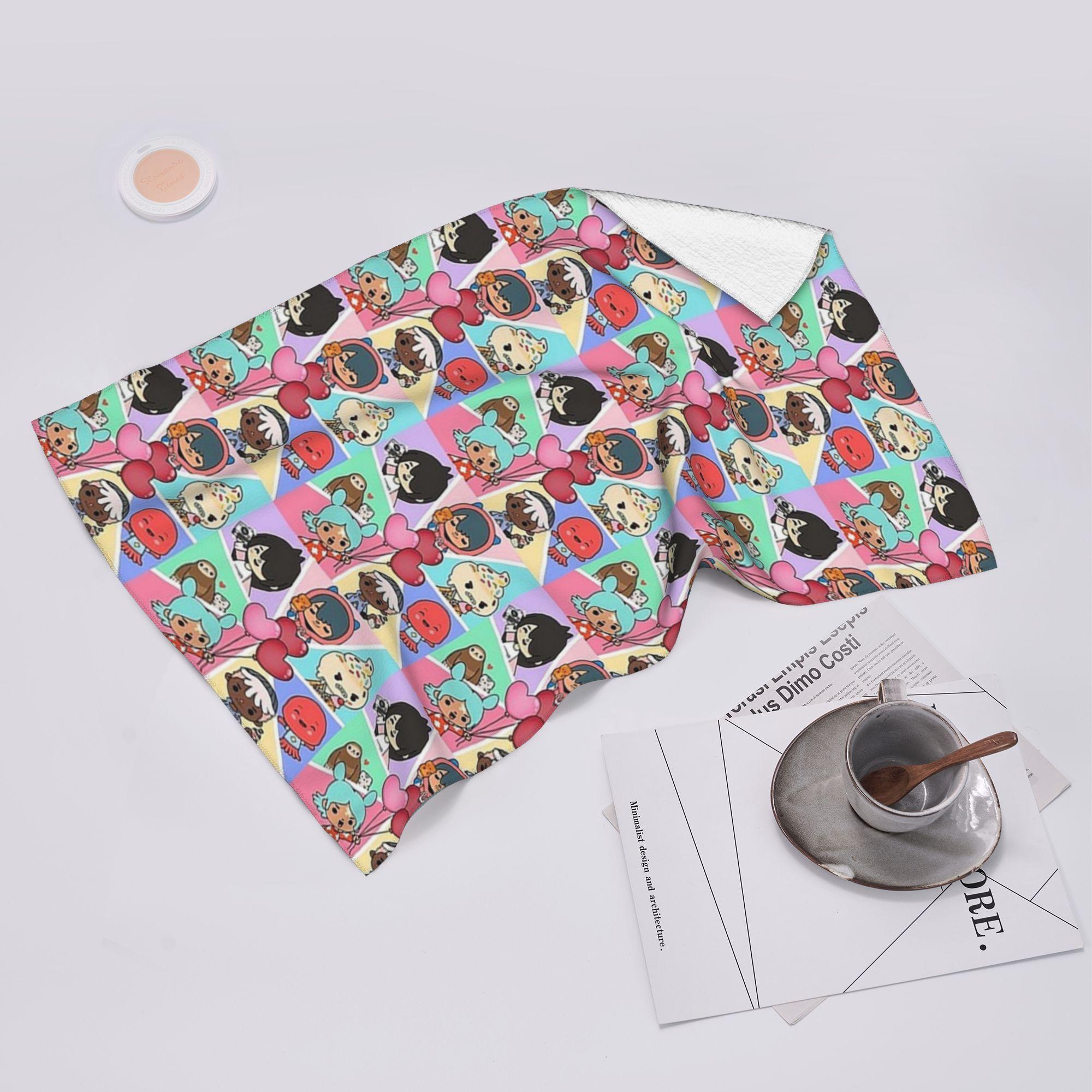 Lang Pattong White Toca Squad Toca Boca Backpack Soft Face Towel Quick Dry Pool Bath Cotton Towels Breathable