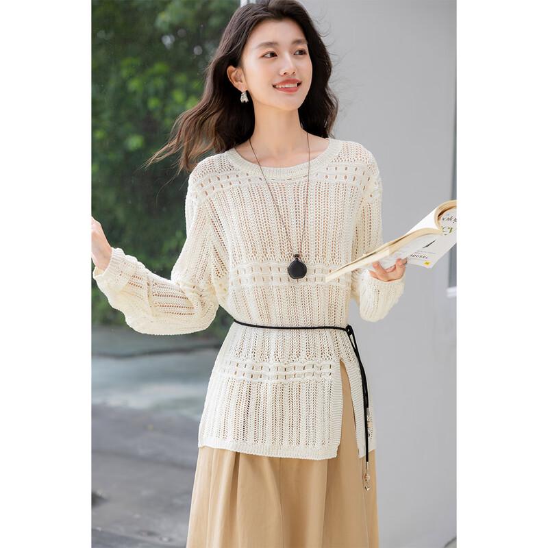 Mokana Women's Long Sleeve Hollow Knit Cardigan MKNJD3859