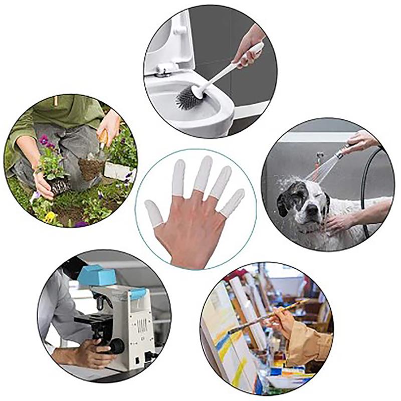 100Pcs Disposable Fingertips Protector Gloves Natural Rubber Non-Slips Anti-Static Latex Finger Cots Fingertips Durable Tool