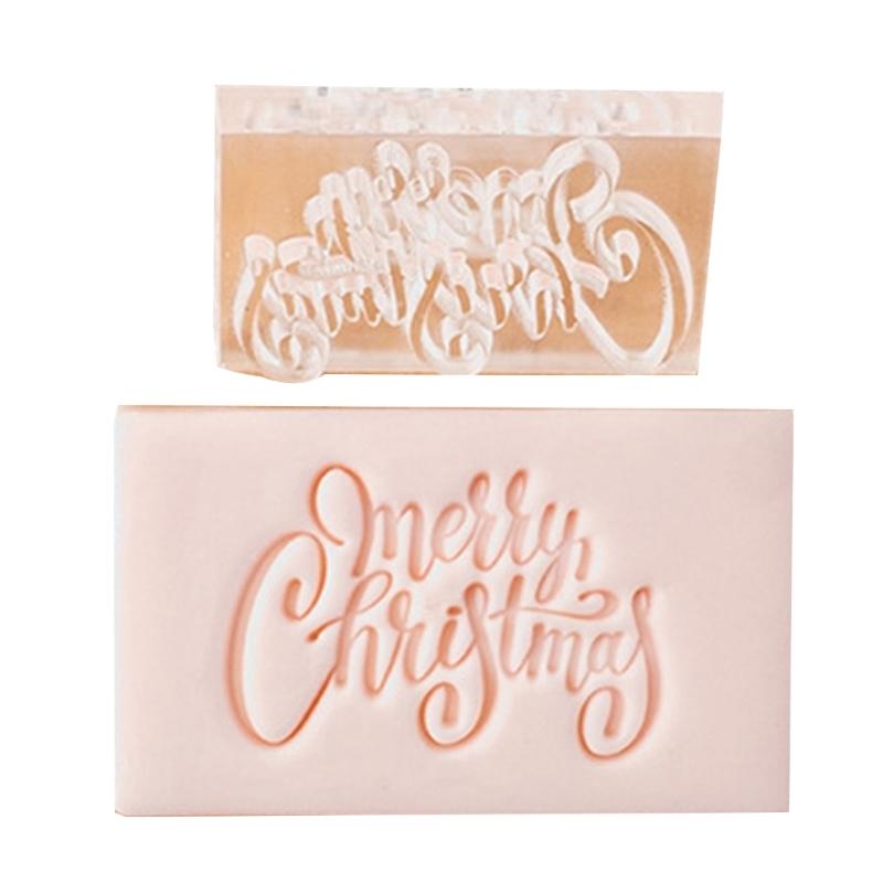 Christmas Cookie Molds English Blessing Pattern Fondant Moulds Acrylic Texture Dropshipping