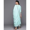 Libas Women's Silk Blend Kurta Set (38259_Turquoise Blue