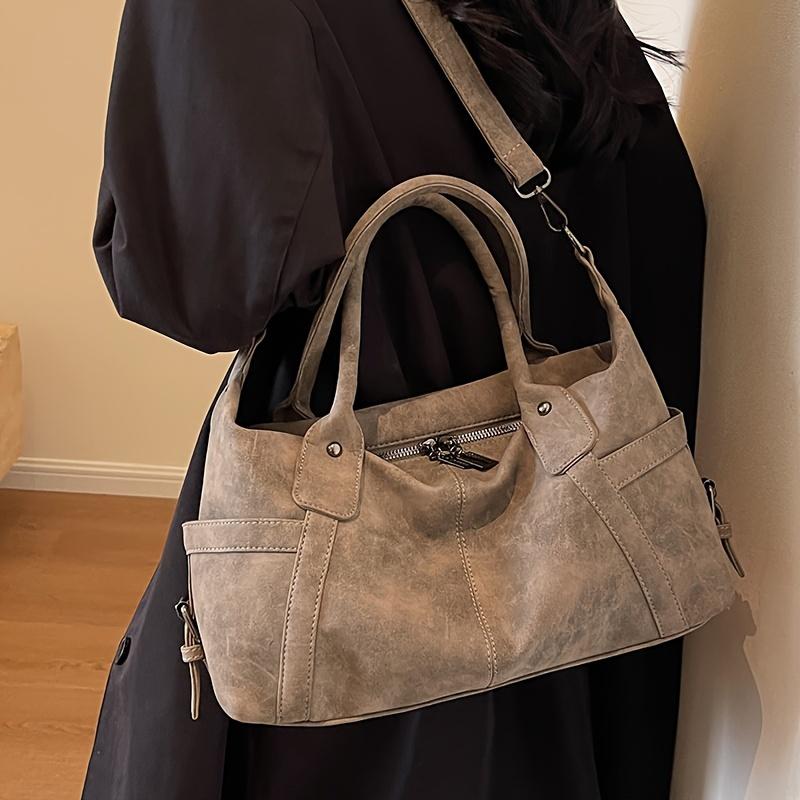 Retro Design Pu Leather Shoulder Bags For Women 2024 Korean Fashion Big Armpit Bag Female Crossbody Bag Handbags