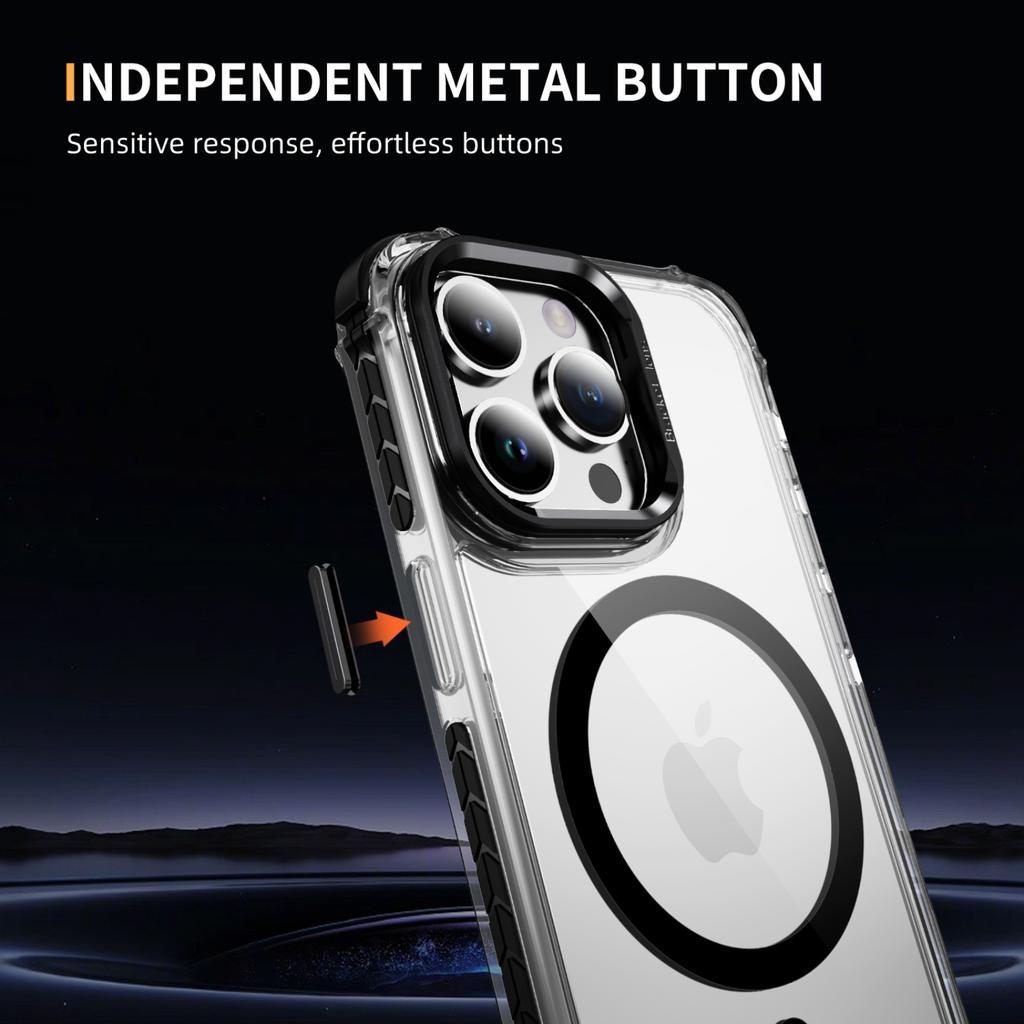 For iPhone 12 Pro Max Clear Phone Case with Lens Kickstand Cover Compatible with MagSafe