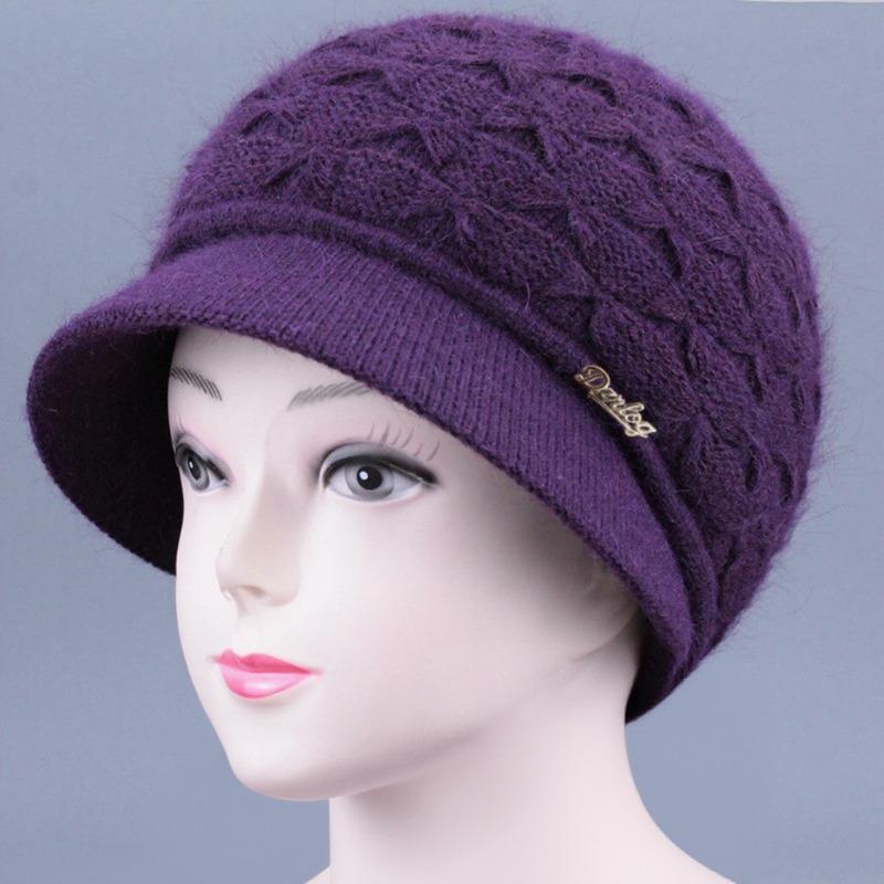 Hat Women's Winter Knitted Hat Thickened Plush Cold-proof Cap Ear Protector Versatile Fashion Warm Wool Hat