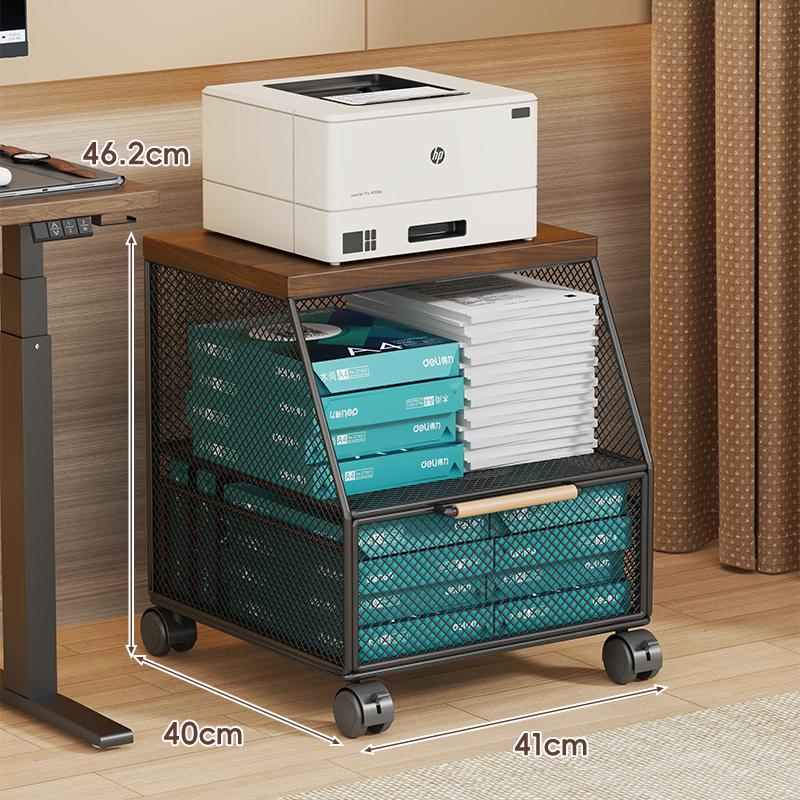 Rolling Printer Cart Multi-Layer Floor Shelf All-Purpose Copier Storage Rack Office Desk Organizer Side Shelf for Business Use
