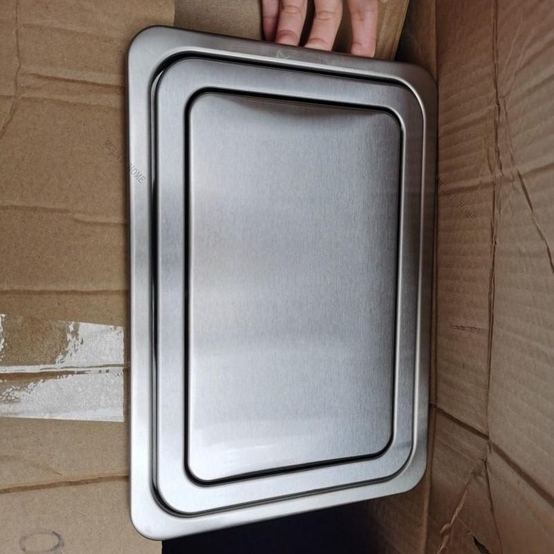 Pattumiera da Tavolo Incassata Nascosta Acciaio Inossidabile 304 Coperchio a Scuotimento Pattumiera Bagno Cucina Pattumiera a Ribalta