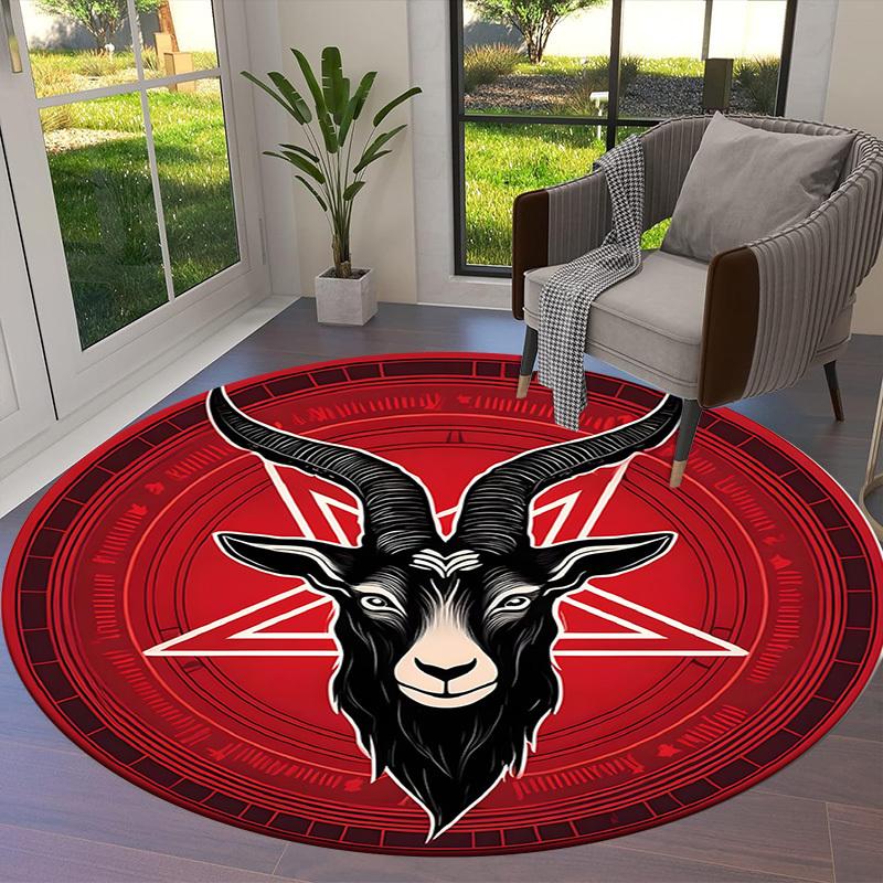 1pc Carpet Chair Mats Baphomet Symbol Perfect for Decorating Chairs, Polyester Carpet, for Living Room.YDT652