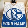 1 Stück Individueller Name FC Schalke 04 Gemustert Flanelldecke Geeignet für Alle Jahreszeiten für Heimdekoration Wärme und Komfort Geschenke Feiertagsgeschenk_xia