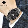 WWOOR Military Watch Men Chronograph Sports Watch For Men Luxury Square Stainless Steel Quartz Waterproof Wristwatch Male Clock