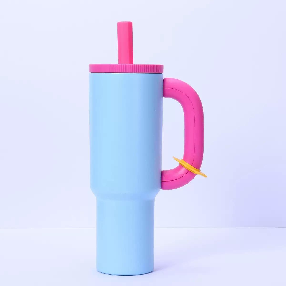 

40oz car cup portable straw 304 stainless steel insulated water cup Non slip with leak proof cover Cup suitable for travel 1200ml небо синє кольору