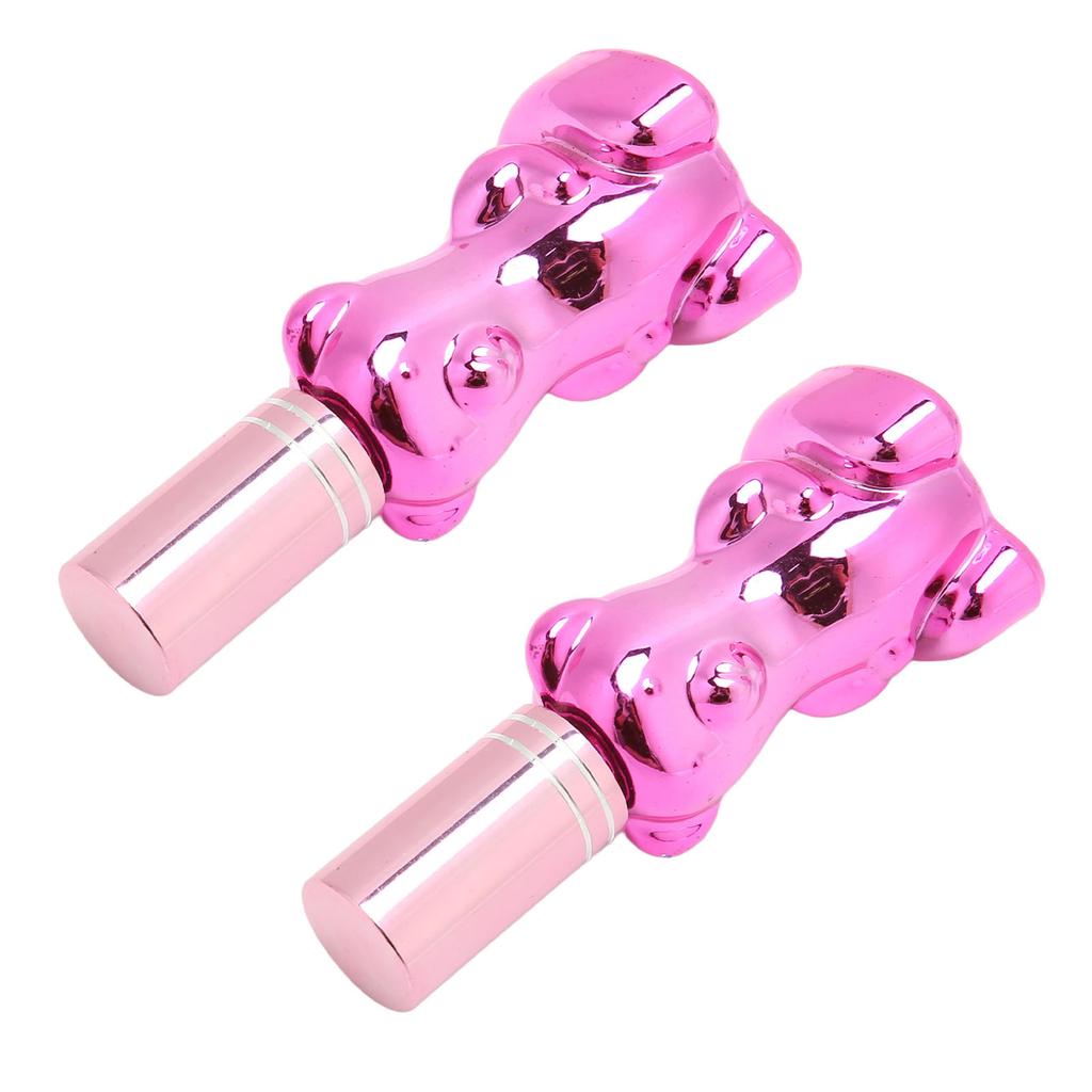 2pcs Bear Shape Perfume Bottle 12ml Portable Glass Refillable Empty Perfume Bottle for Makeup Remover Pink