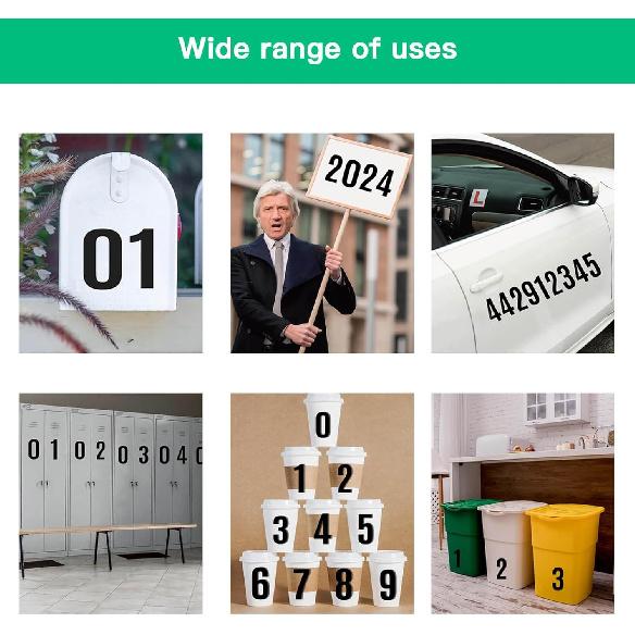 DUGUTUL 1500PCS 1 Inch Black Number Stickers 0-9 - Large Quantity Small Waterproof Vinyl Numbers Stickers for Extensive Labeling Solutions and Office