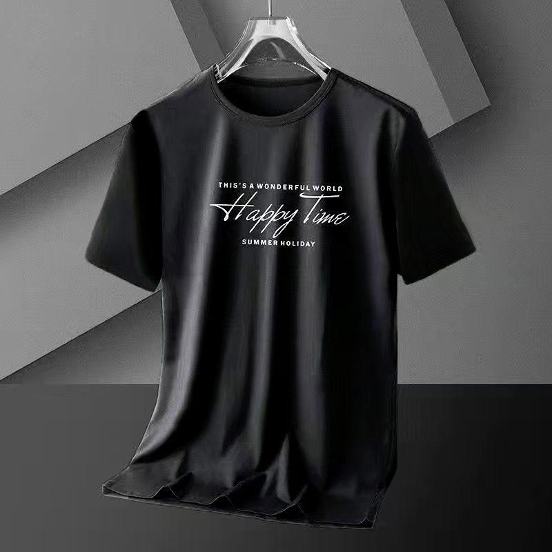 Men's Quick-Dry American Style Slim Mesh T-Shirt - Versatile Summer Ice Silk, Round Neck, Short Sleeve