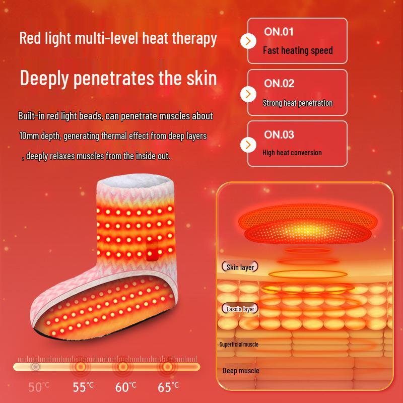 Heated Massaging High-Top Thermal Socks for Families - Thick, Warm, Electric Heated for Cold Weather