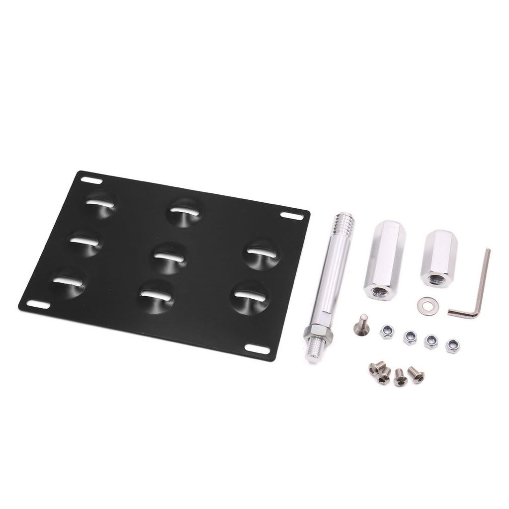 uxcell Tow Hook License Plate Front Bumper Compatible with 2010 and Later Volkswagens Bracket, Black, Bracket,