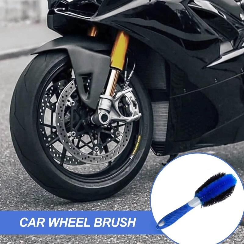 2Pcs Wheel Brush Set - Car Wheel Brush and Rim Brush Washing Tool for Car Alloy Wheel with Grip Handle, Alloy Rim Cleaner Tire Scrubber