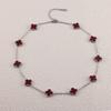 Steel-colored Four-leaf Clover and Ten-flower Necklace Clavicle Chain Fashionable and Non-fading Necklace for Women