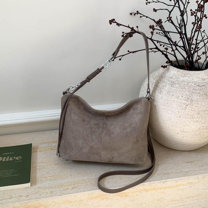 

Textured suede big bag 2025 new autumn and winter fashion matte tote bag large capacity retro underarm bag