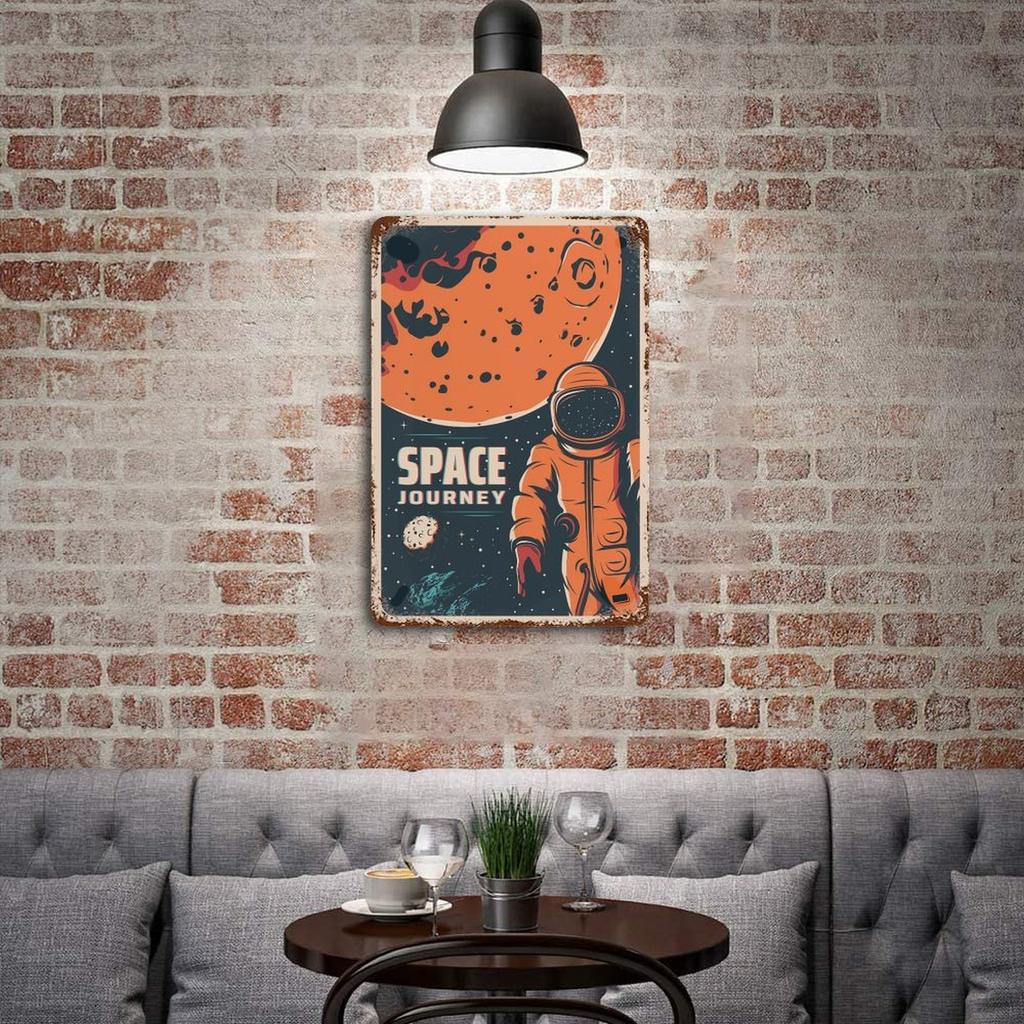 1PC Vertical Retro Iron Tin Wall Sign, Aged Patina Metal Poster, 20x30cm or 30x40cm, Vintage Decorative Wall Display for Home Bar Garage Cafe