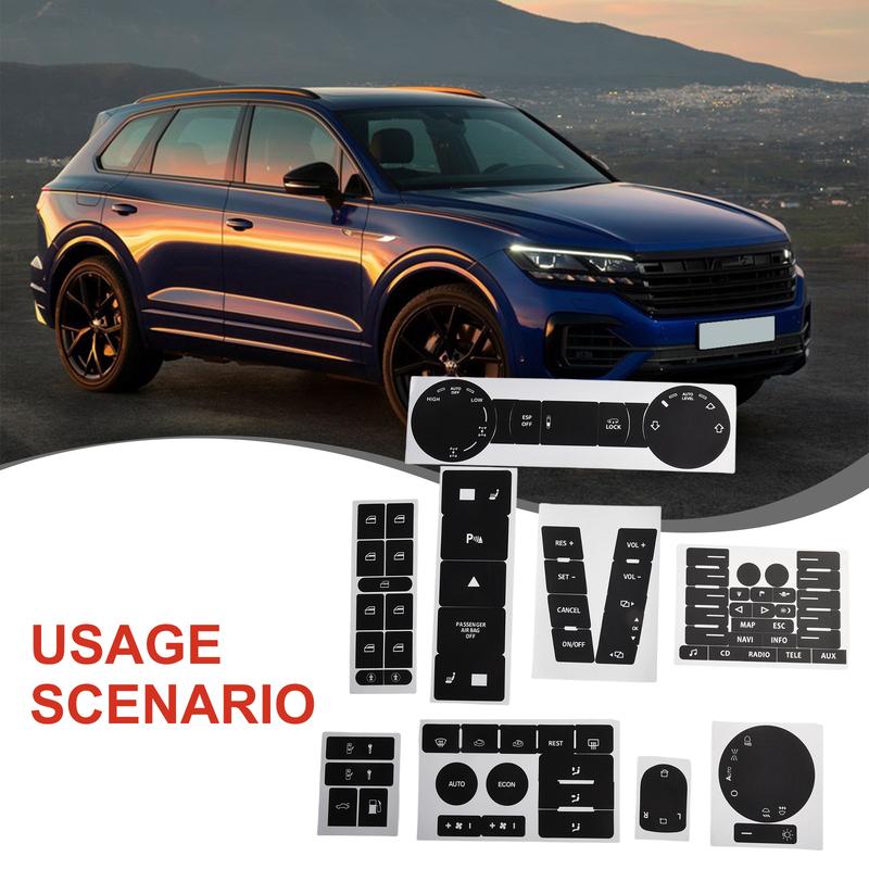Repair Kit for TOUAREG 2004 2009 Button Decals Stickers Suitable for Radio Navigation Panel Push Button Replacement