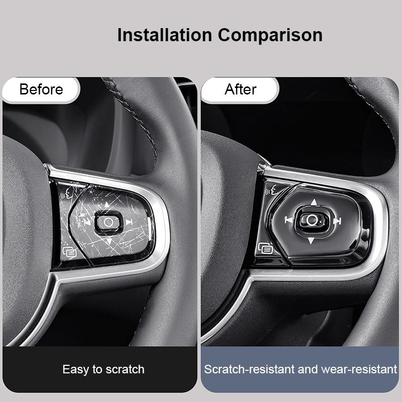 Car Steering Wheel Button Decoration Sticker Epoxy Protection Stickers for Volvo XC60 XC90 S90 V90 S60 V60 Interior Accessories