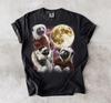 Lemur Moon Galaxy Animal Graphic Tee, Retro Celestial Wildlife T-Shirt