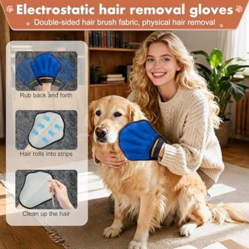 Upgraded Electrostatic Pet Hair Remover Reusable Pet Hair Remover Tool Pet Grooming Glove Carpet