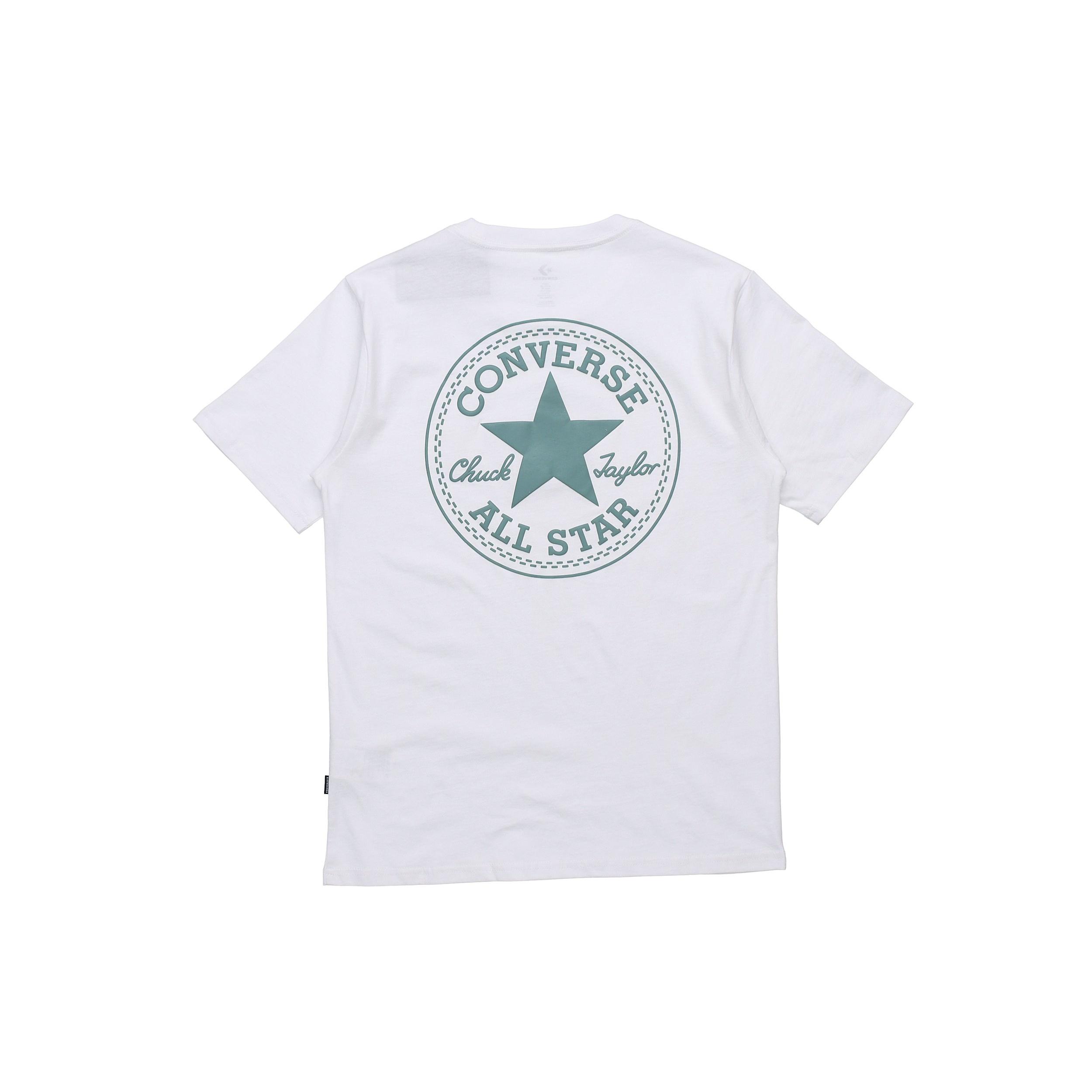 Converse Chuck Taylor All Star Logo Printing Round Neck Sports Short Sleeve  White  Men s 10021631-A02 XXL