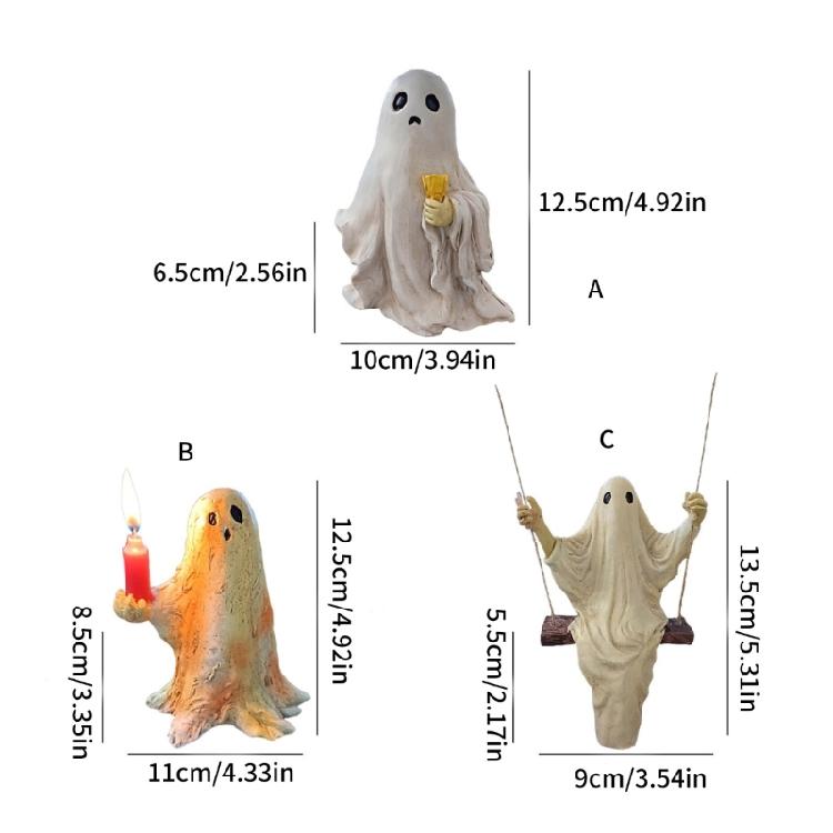 Ghostly Halloween Resin Specter Sculpture for Indoor and Outdoor Terrifying Desktop Decoration Ornament for Parties