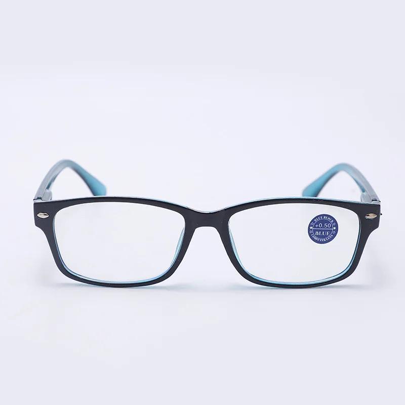 

Neutral Ultra Light Retro Reading Glasses with Rectangular Full Frame Optical Prescription for Men and Women+100 To+400 +150 синий