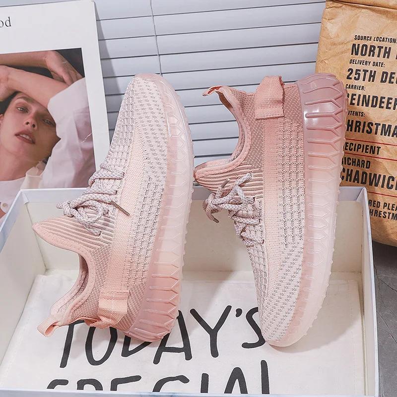 Baskets Femmes Chaussures de Sport en Mesh Respirantes Ballerines Zapatillas De Mujer Mode Lacets Ballerines Running Zapatos Printemps Automne Adulte