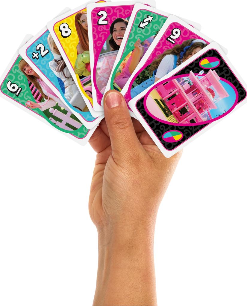 Mattel Games UNO Barbie The Movie Card Game - with Special Rules, Collectible Family Party Game, 2-10 Players, Ages 7+
