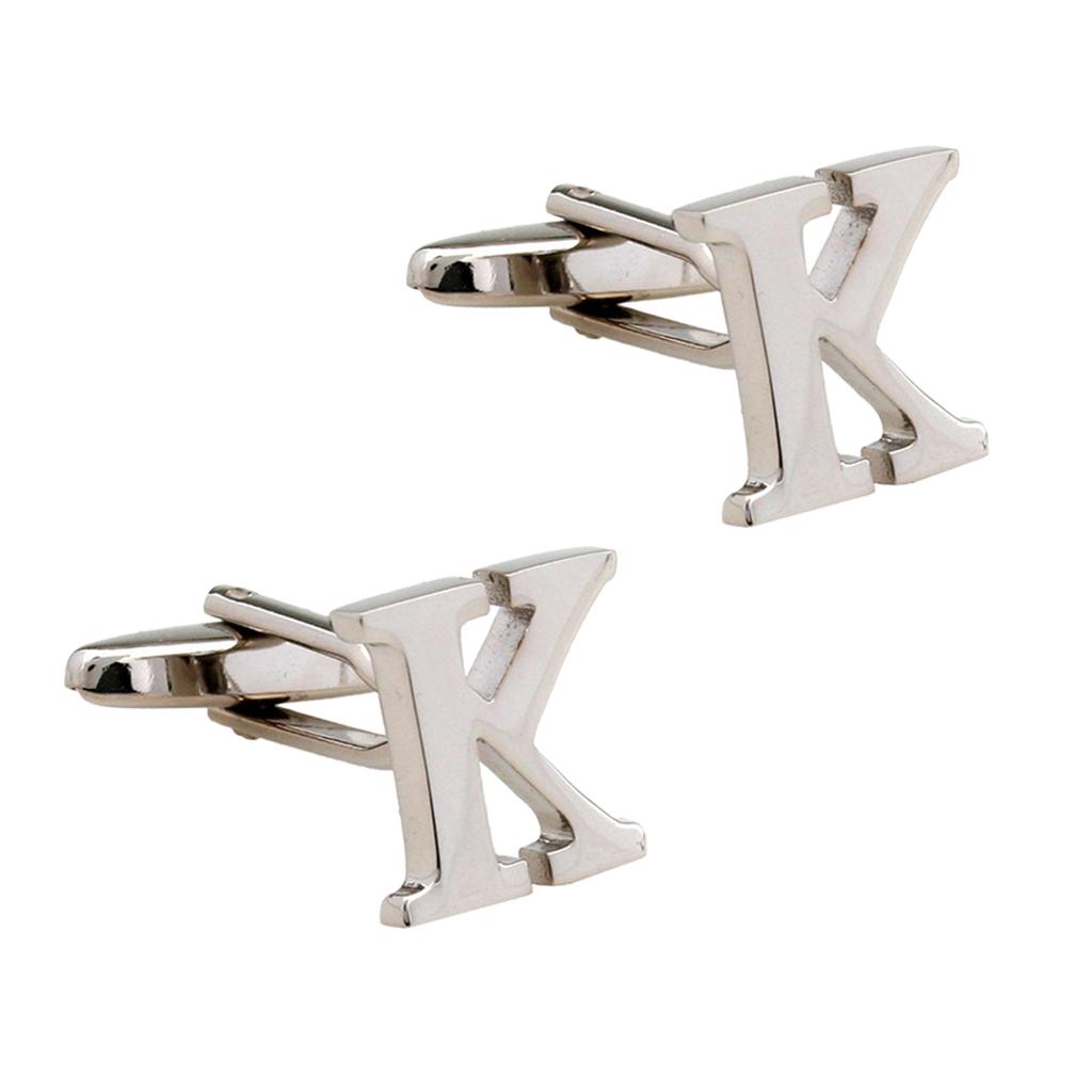 Mens Brass Initial Cufflinks Letter Business Shirt Cuff Links Wedding Gift A